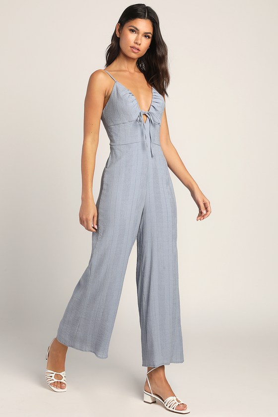 Periwinkle Jumpsuit - Sleeveless Jumpsuit - Backless Jumpsuit - Lulus