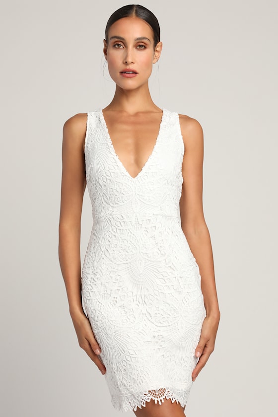 Truly Beloved White Lace Bodycon Dress 3
