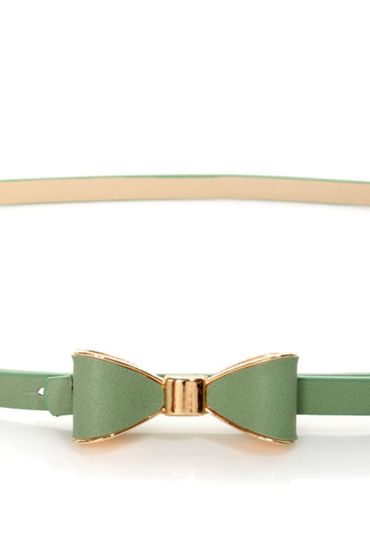 Cute Sage Green Belt - Bow Belt - Skinny Belt - $11.00 - Lulus display picture 1