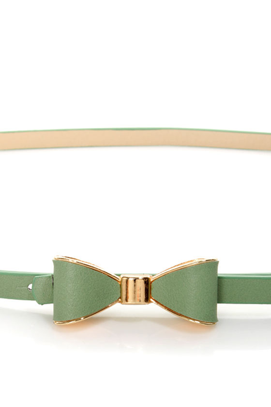 Cute Sage Green Belt Bow Belt Skinny Belt 11.00