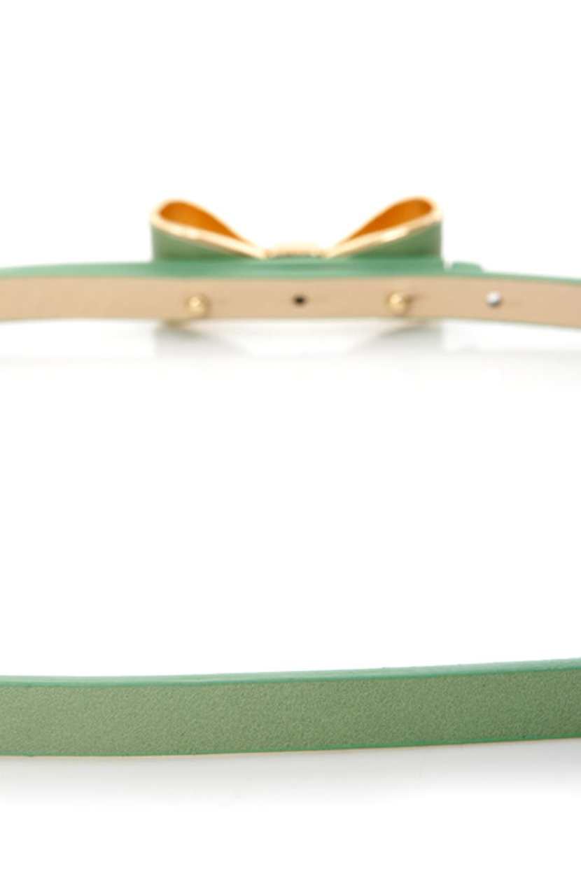 Cute Sage Green Belt - Bow Belt - Skinny Belt - $11.00 - Lulus display picture 3