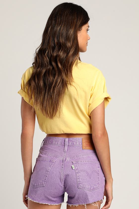 Levi's 501 Shorts - High Rise Cutoffs - Purple Jean Shorts