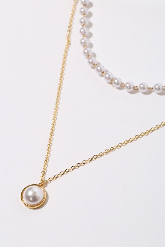 Devine Diver 14KT Gold and Pearl Layered Choker Necklace 1
