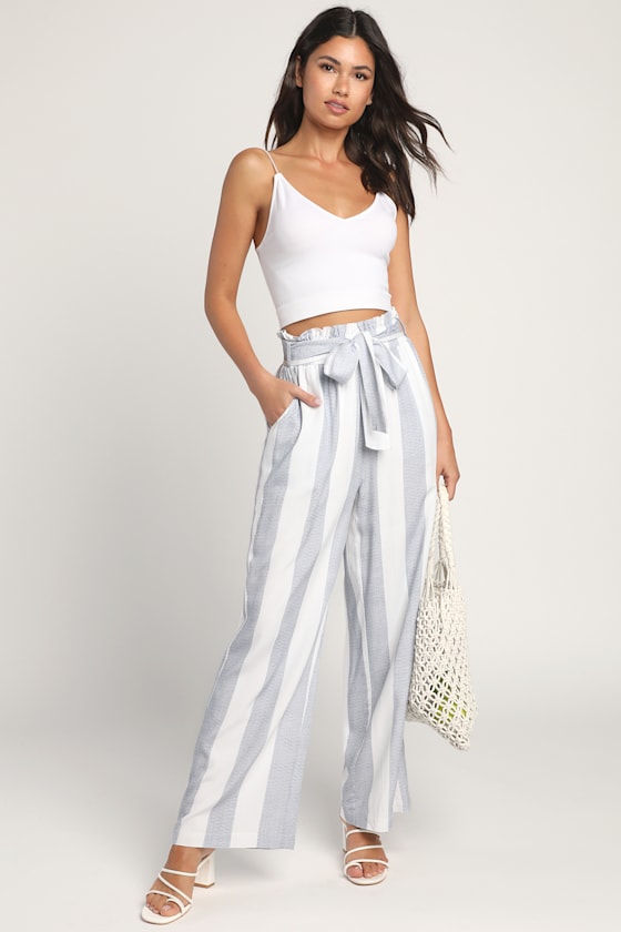 Yacht About It White Striped Wide-Leg Pants 1