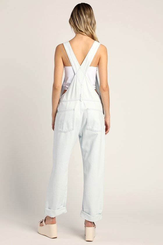Free People Ziggy Light Wash Overalls Denim Overalls Lulus