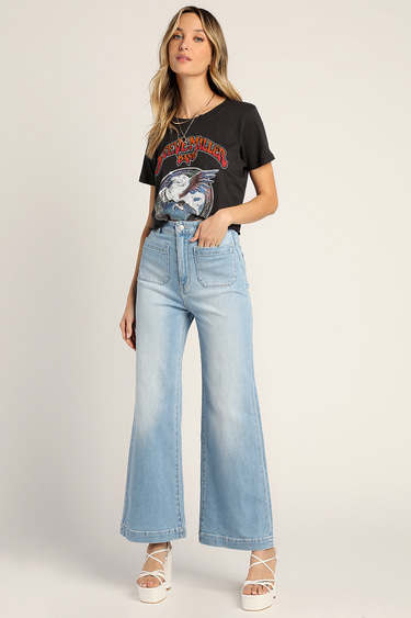 Rolla's Sailor Light Wash High Rise Wide-Leg Jeans