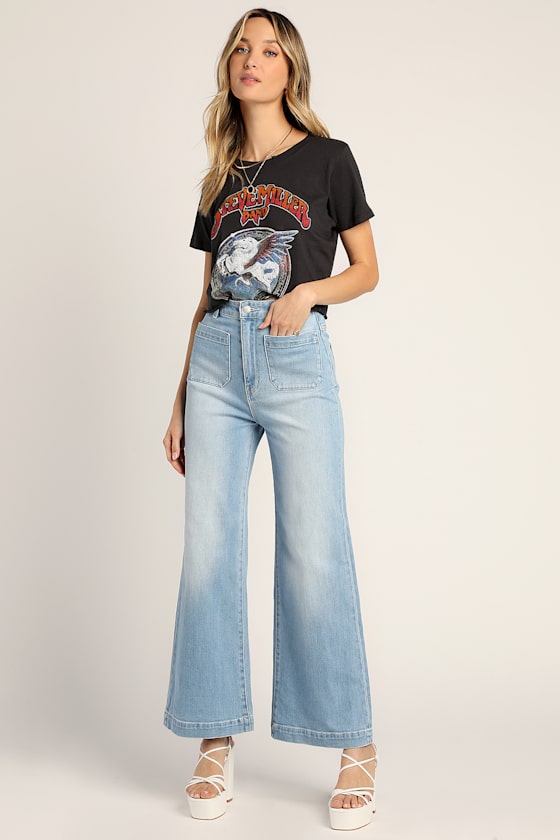 Sailor Light Wash High Rise Wide-Leg Jeans 2