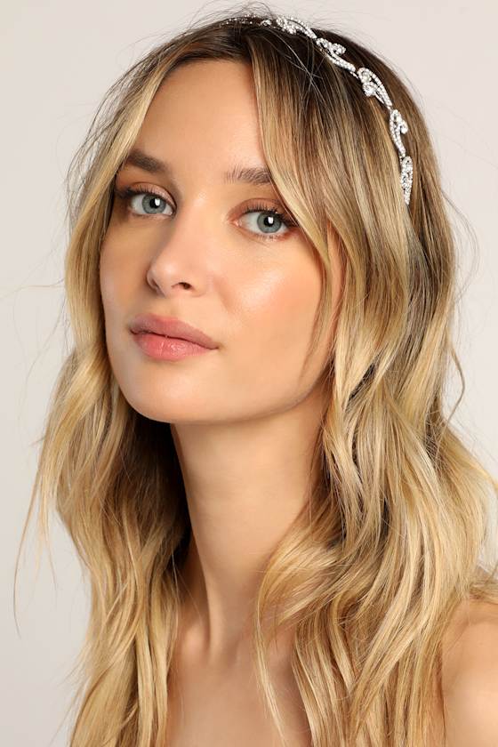 Heavenly Looks Silver Rhinestone Clip-On Headband 1