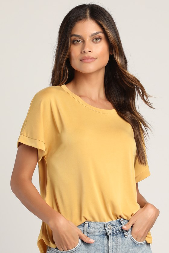 mustard yellow crew neck