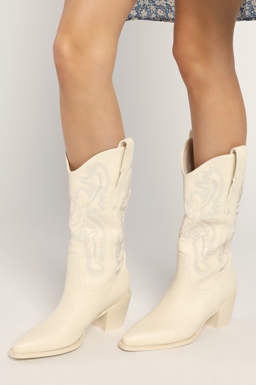 Billini Danilo Bone Pointed-Toe Slip-On Cowboy Boots