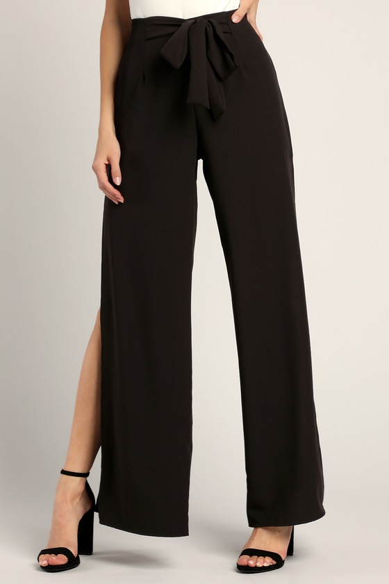 High Slit Flowy Pants - WalterGreenBoutique