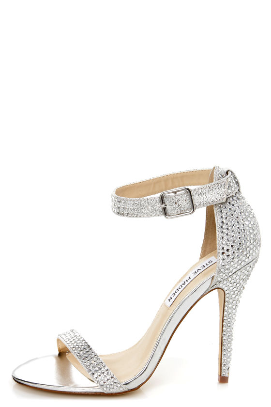 steve madden silver sparkly heels