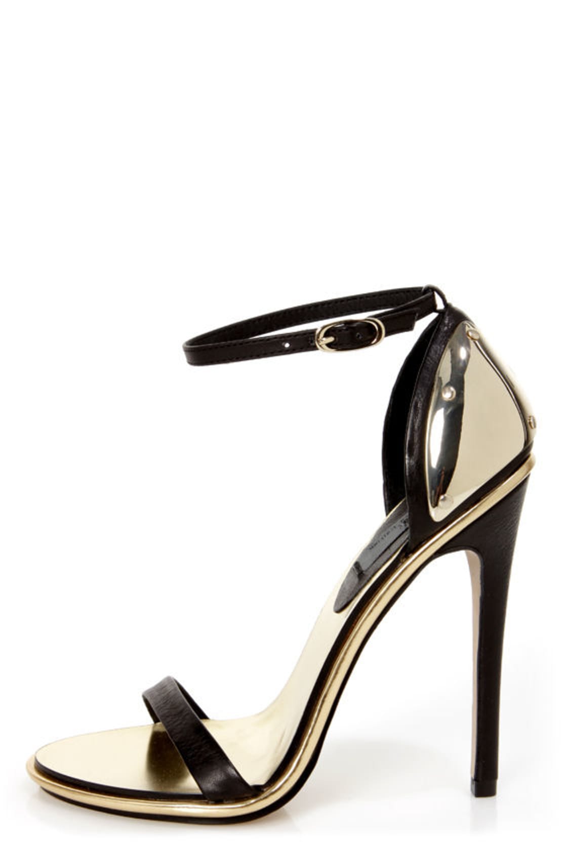 Mia Limited Edition Lenny Black & Gold Plated High Heel Sandals - $139. ...