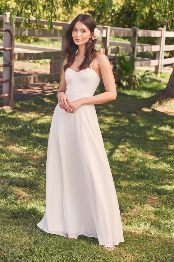 Best Part Of Me Cream Satin Bustier Maxi Dress 11