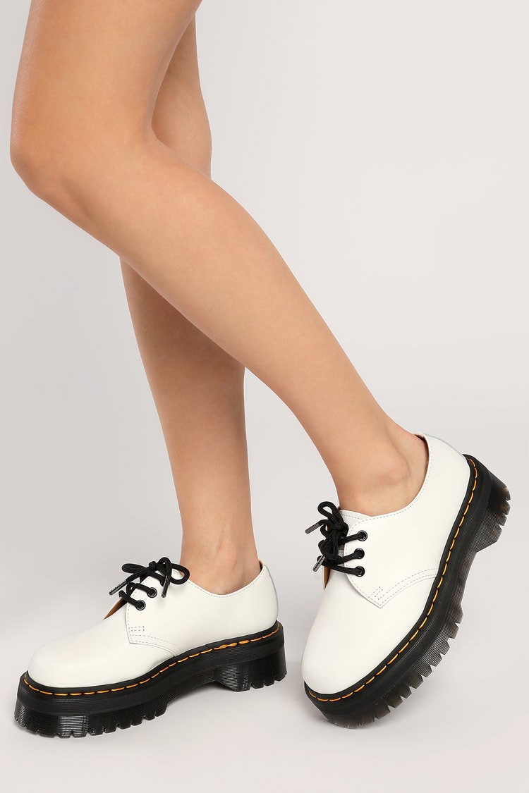 1461 Smooth Leather Platform Shoes in White