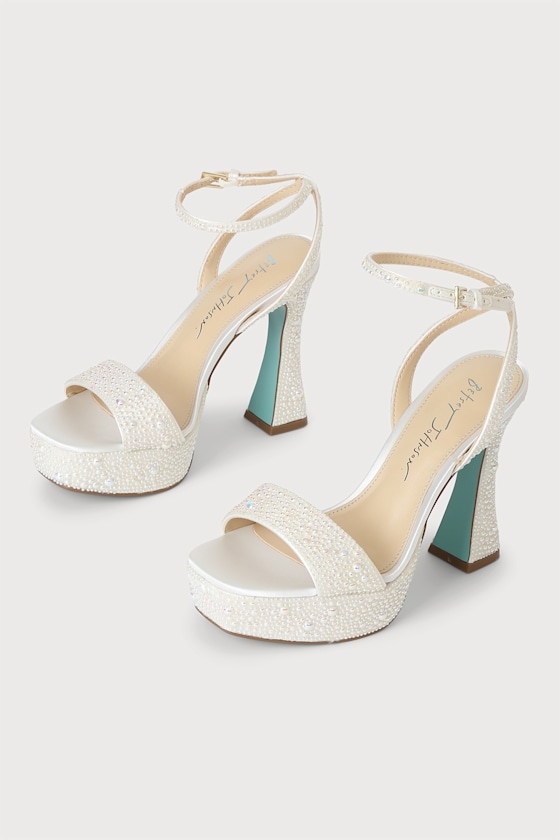 SB-Beth Pearl Ankle Strap High Heel Platform Sandals 1