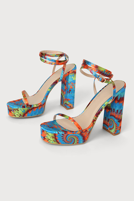 yellow multicolor heels