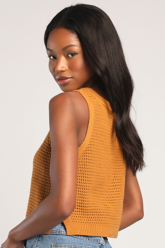 Yellow cheap sweater tank