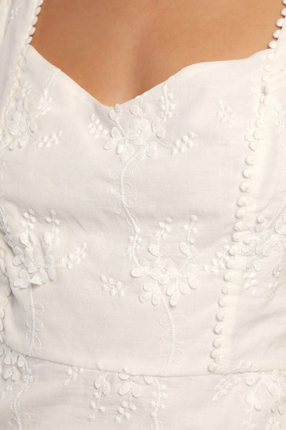 Morning in Mallorca White Eyelet Mini Dress - thumbnail 5
