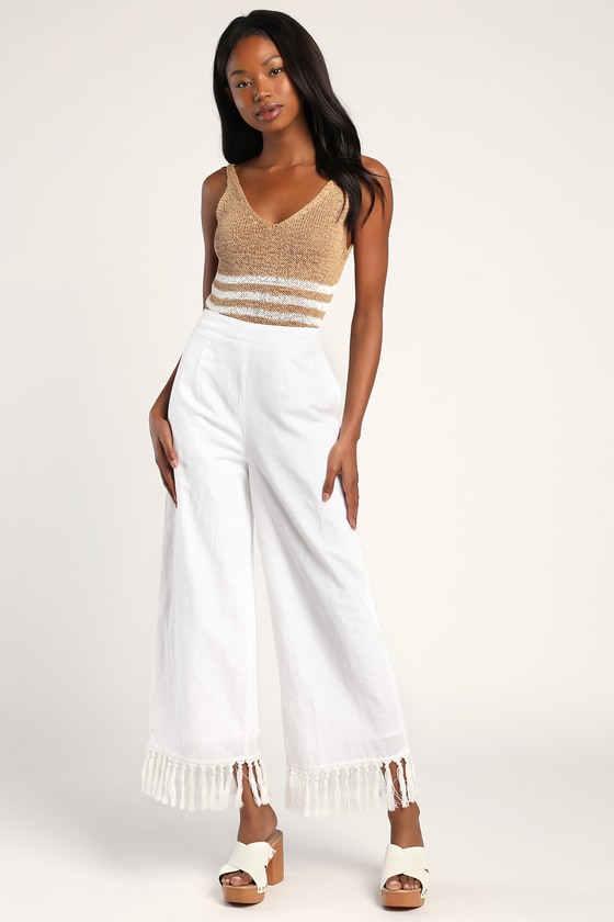 White flowy sales pants boho
