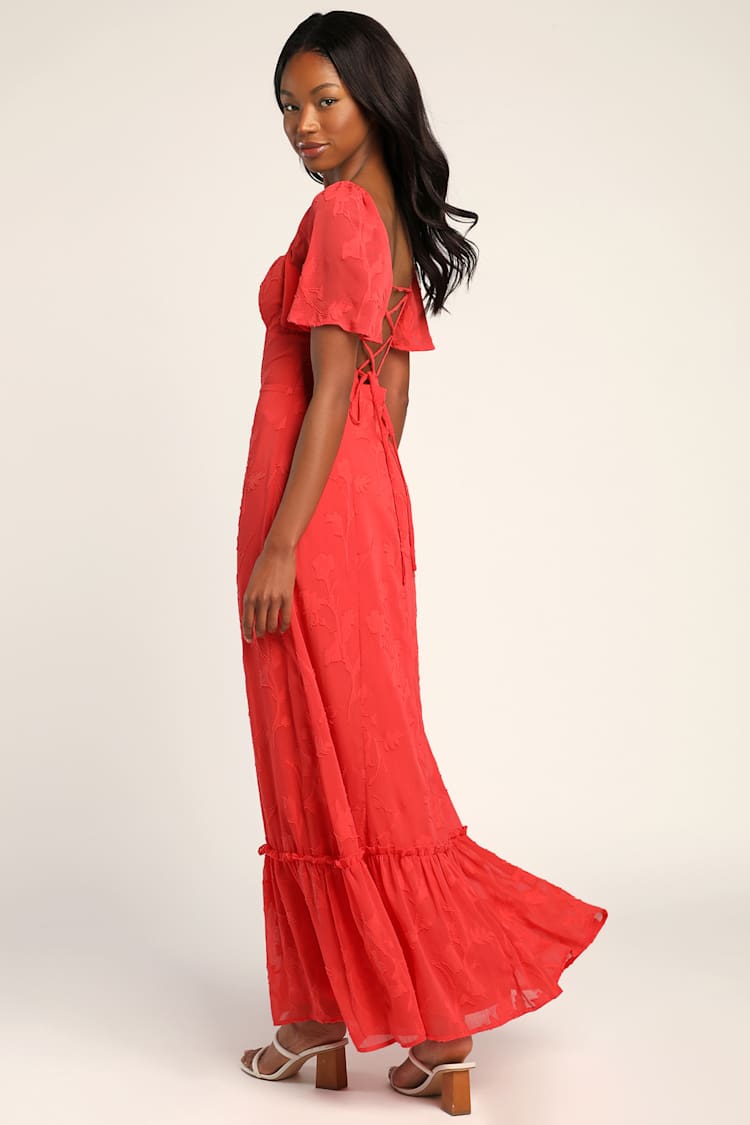 coral lace maxi dress Cotton Lace Maxi Dress