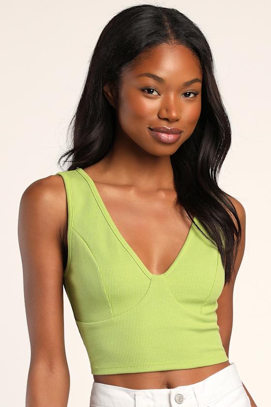Bustier Crop Top Green Crop Top Green Tank Top Crop Top Lulus