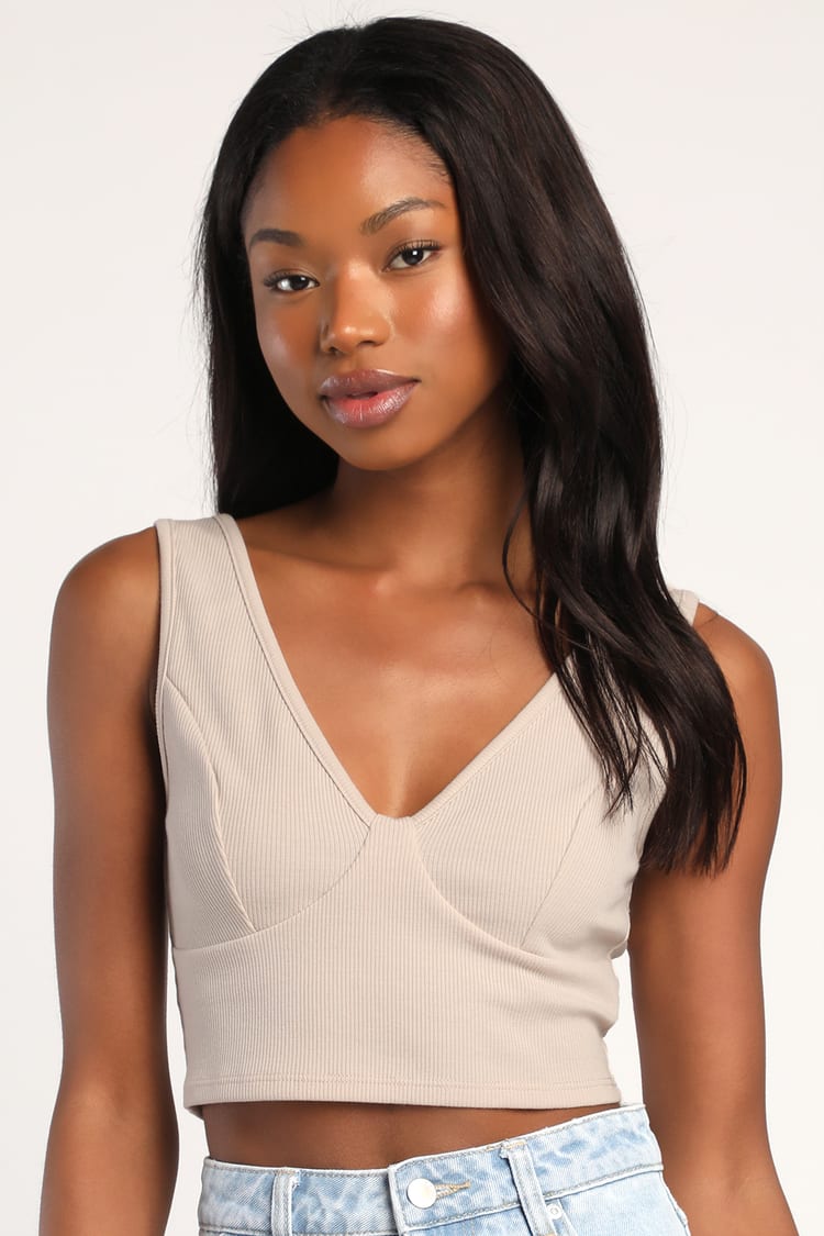 Beige Bustier Top - Cropped Cami Top - Cropped Cami Tank - Lulus