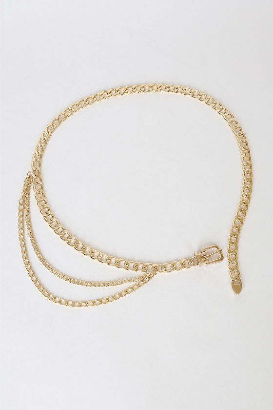 Off The Chains Gold Multi Layer Curb Chain Belt 3