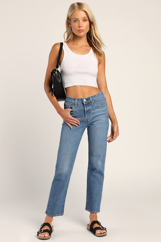 Wedgie Straight Leg Medium Wash High-Rise Jeans 1