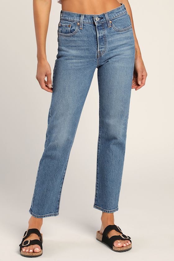 Wedgie Straight Leg Medium Wash High-Rise Jeans 2