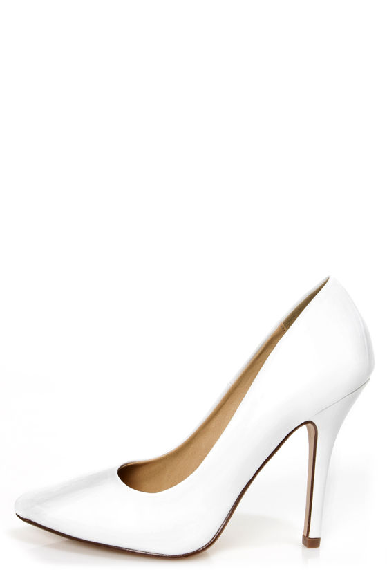 My Delicious Date White Patent Pointed Pumps 22.00 Lulus