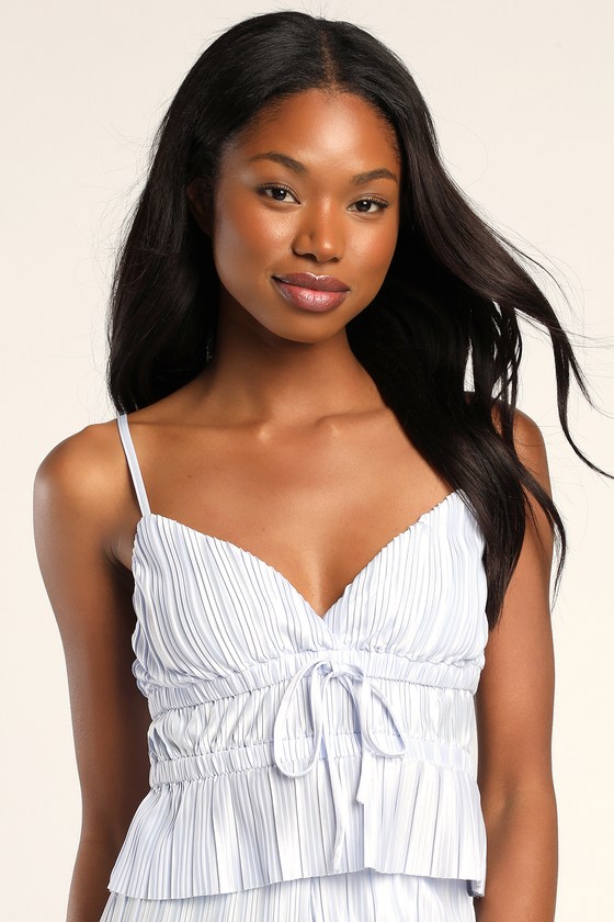 Blue cami top deals