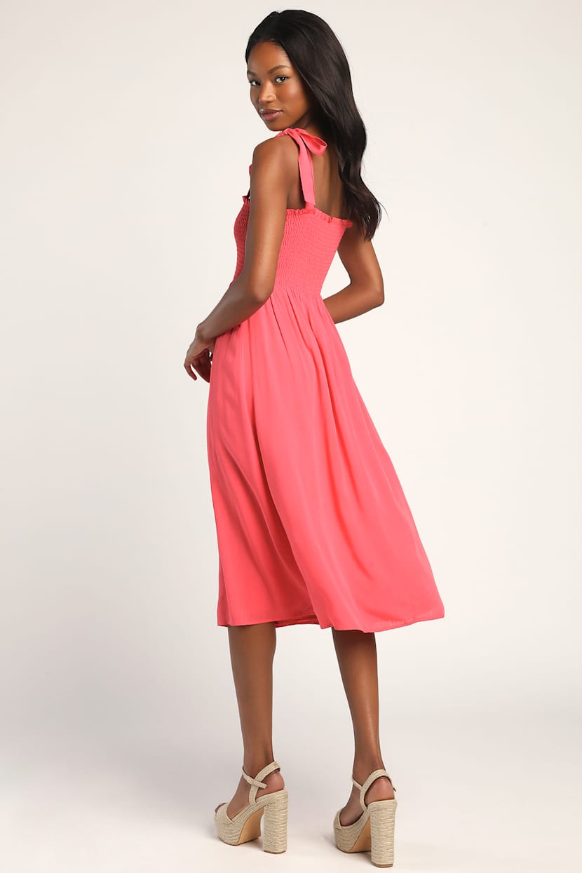 hot pink smocked dress Dreamy Romance Smocked Dress- Hot Pink