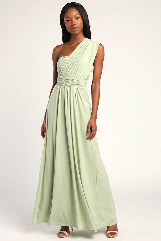 Start Your Romance Sage Green Strapless Convertible Maxi Dress 14