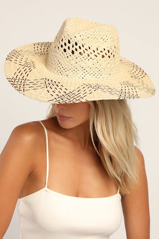 Beige Fedora Hat - Straw Hat - Woven 