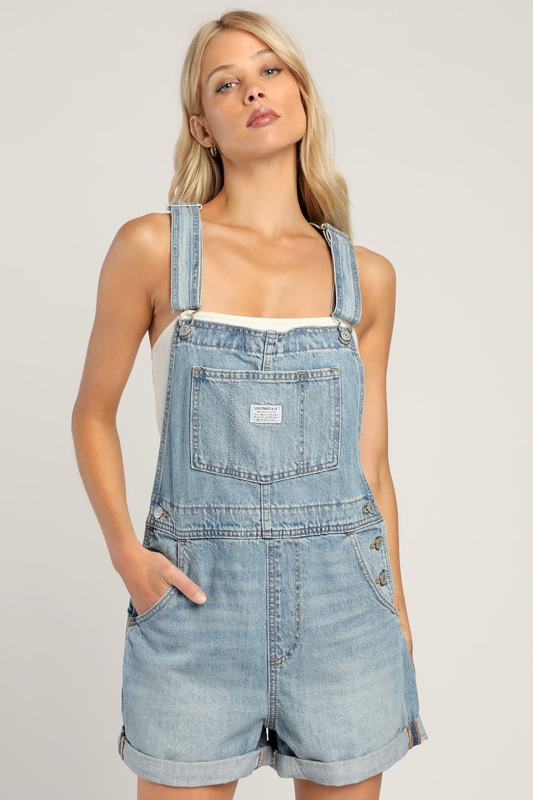 Levi's Vintage Shortall - Light Wash Denim Overalls - Shortalls - Lulus