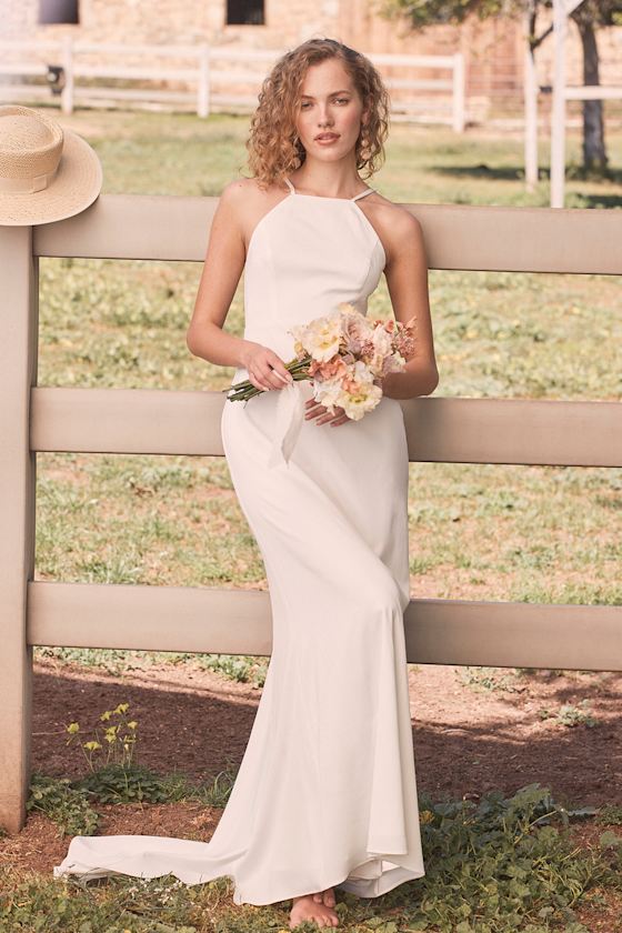 Eternal Promise Ivory Satin Cowl Back Sleeveless Maxi Dress 2