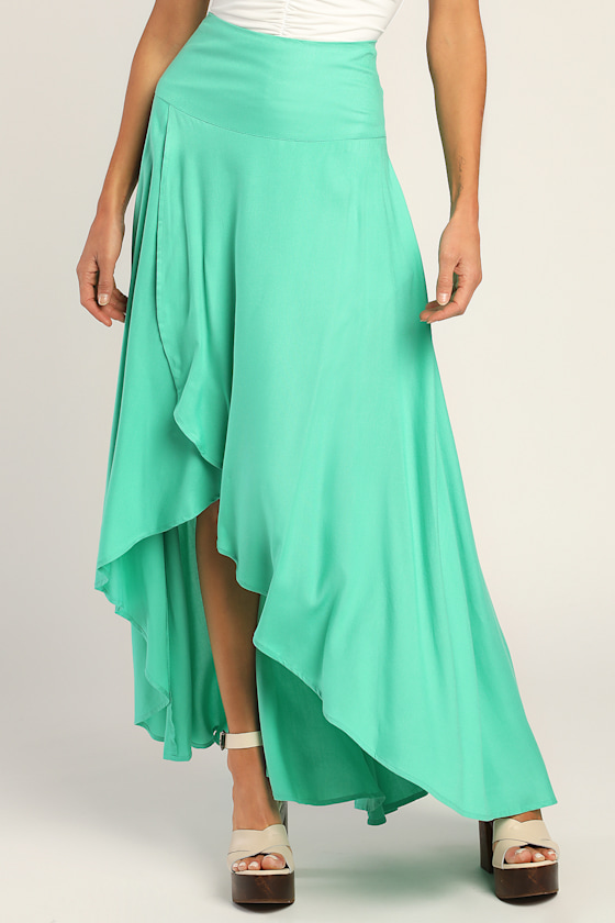 Ambrosio Teal Green High-Low Maxi Skirt 3