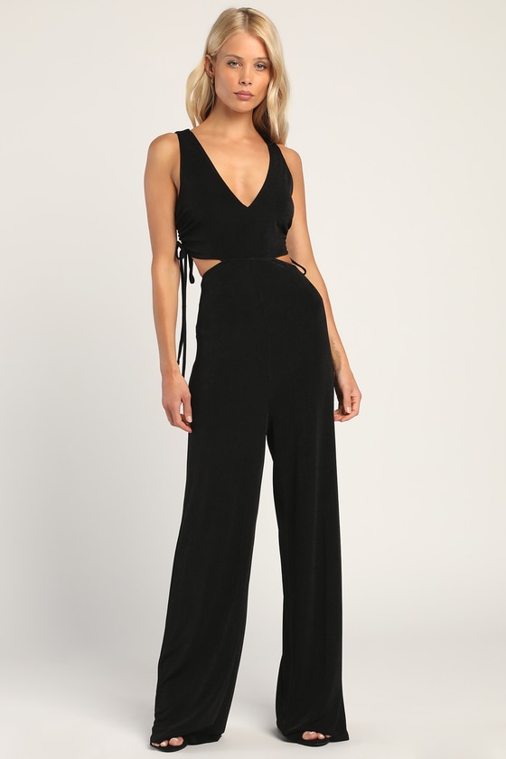 Black Jumpsuits - Sleeveless Jumpsuits - Black Cutout Jumpsuits - Lulus