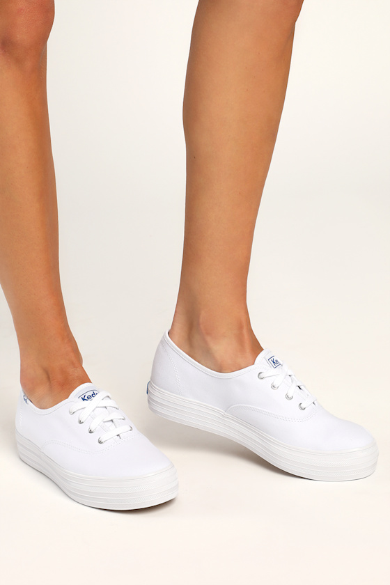 triple white sneakers