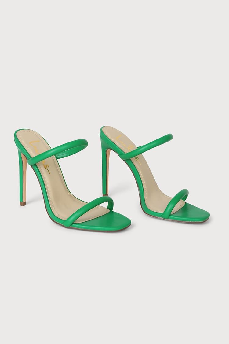 Kelly Green High Heel Sandals - Heeled Sandals - Slip-On Heels - Lulus