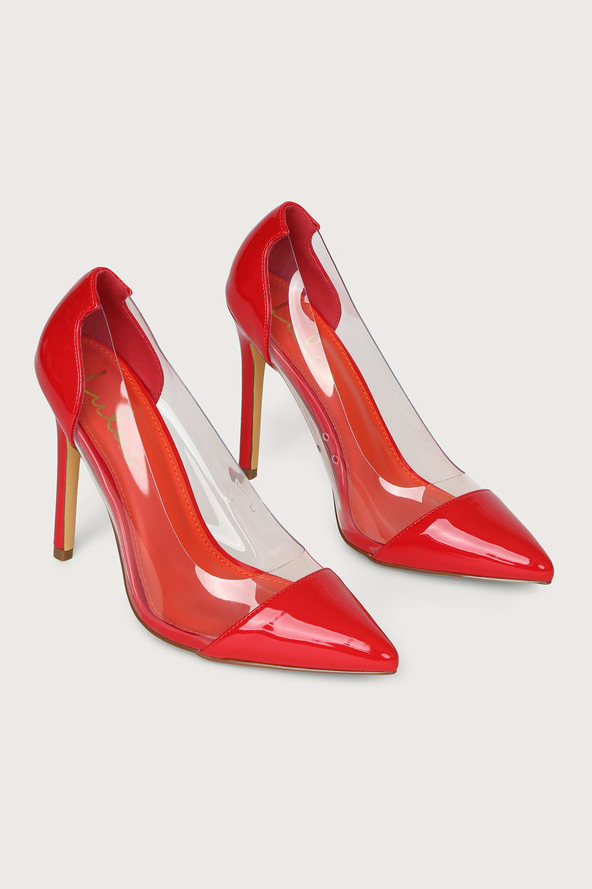 Red Patent Pointed-Toe Pumps | Womens | 6.5 (Available in 8, 7.5, 7, 6, 5.5, 5, 9, 8.5, 10, 11) | Lulus Exclusive