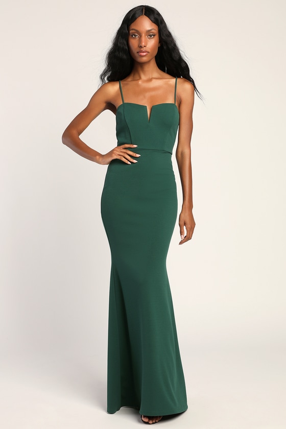 Elegant Green Floral Lace Long Prom Dress with High Slit, Long Green F –  abcprom