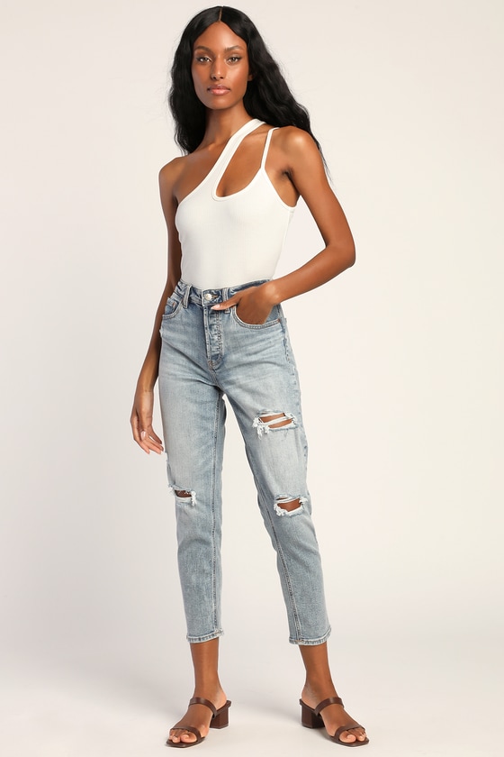 Daze Denim The Original - Mom Jeans - Light Wash Cropped Jeans - Lulus