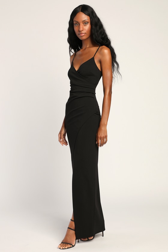 JVN23771 | Fitted Black Sequin Strapless Prom Gown