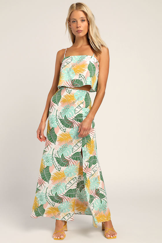 Hot Tropic White Multi Tropical Print Cropped Cami 2