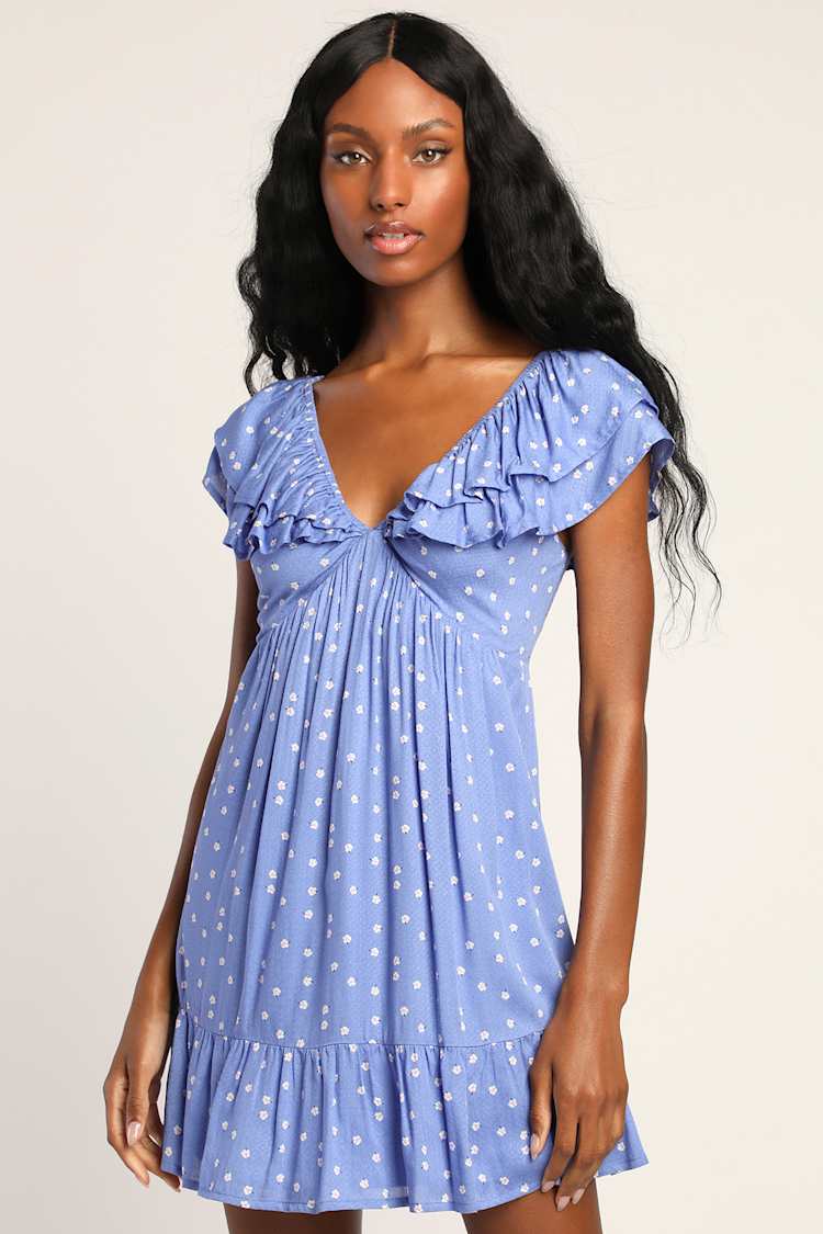 blue dress for baby girl Periwinkle Flutter Sleeve Midi Dress - All Dresses