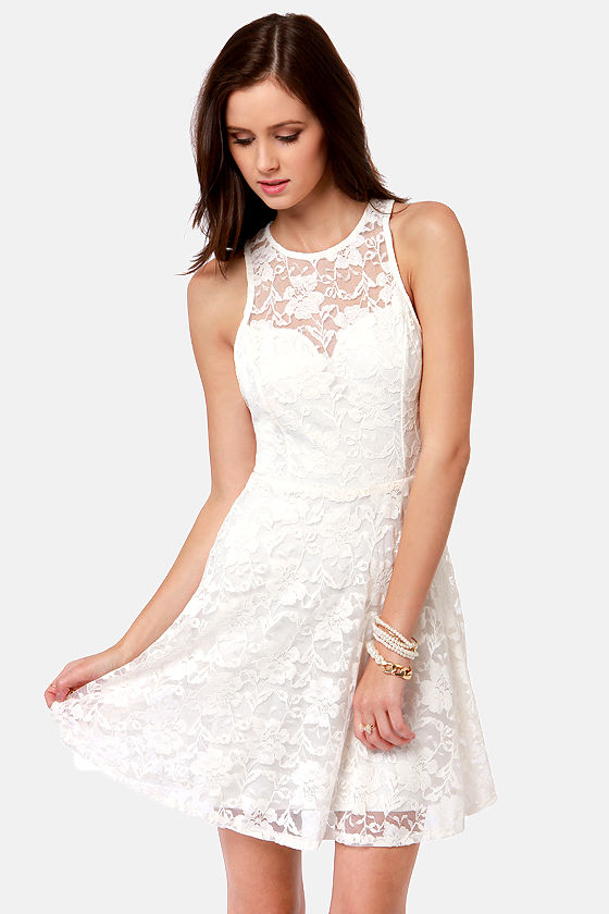 Pretty Ivory Dress - Lace Dress - Backless Dress - $43.00 - Lulus
