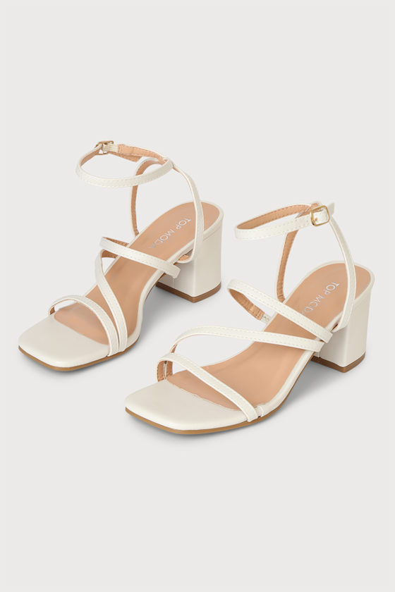 Marleigh Ivory Ankle Strap High Heel Sandals 2