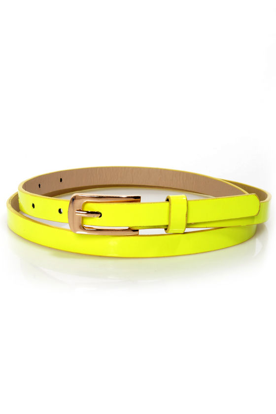 Cute Neon Yellow Belt - Skinny Belt - Vegan Belt - $9.00 - Lulus